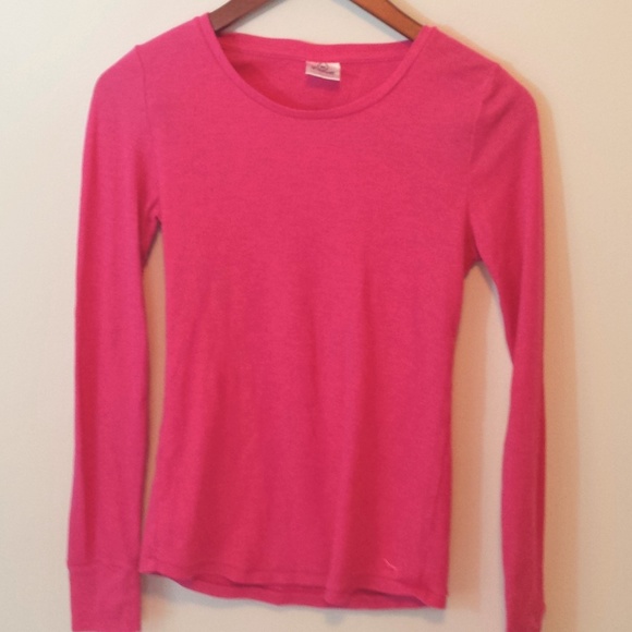 PINK Victoria's Secret Tops - Victoria's Secret PINK Bright Pink Thermal Shirt